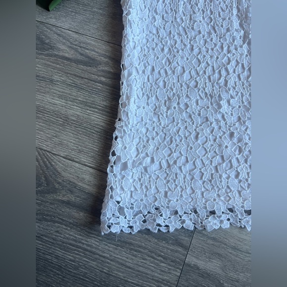 Daniel Rainn Jorgensen Crochet Overlay Sleeveless Shift Top in White. Size S - Picture 3 of 12